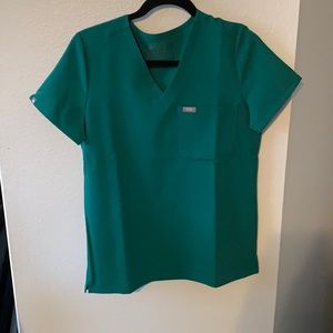 FIGS Catarina One Pocket Scrub Top Hunter Green